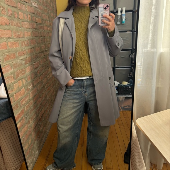 Gallery Women's Gray Trench Coat - Picture 3 of 11